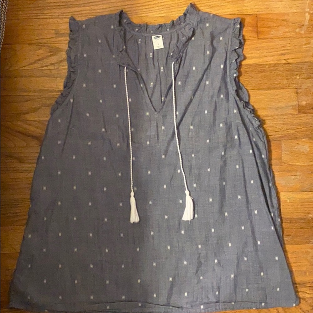 Ruffle Sleeve Tank Top with Tassels!
